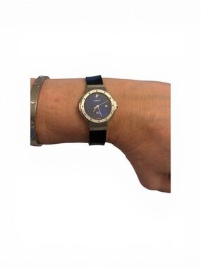 Hublot MDM Genève Classic 32mm Blue Dial Quartz Steel Rubber Ladies Watch